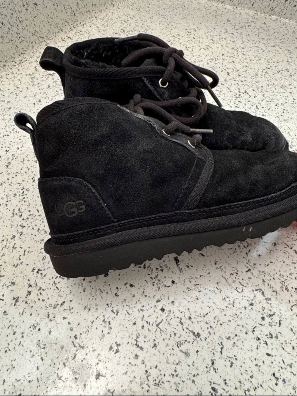 UGG Black Shearling-Lined Lace-Up Ankle Boot